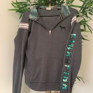 Victoria Secret Tropical Half Zip Sweater